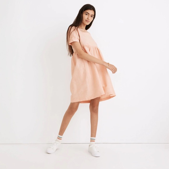 NWOT Madewell Linen-Blend Allie Mini Dress – Faded Sunset (XL) ✨ - Picture 2 of 8